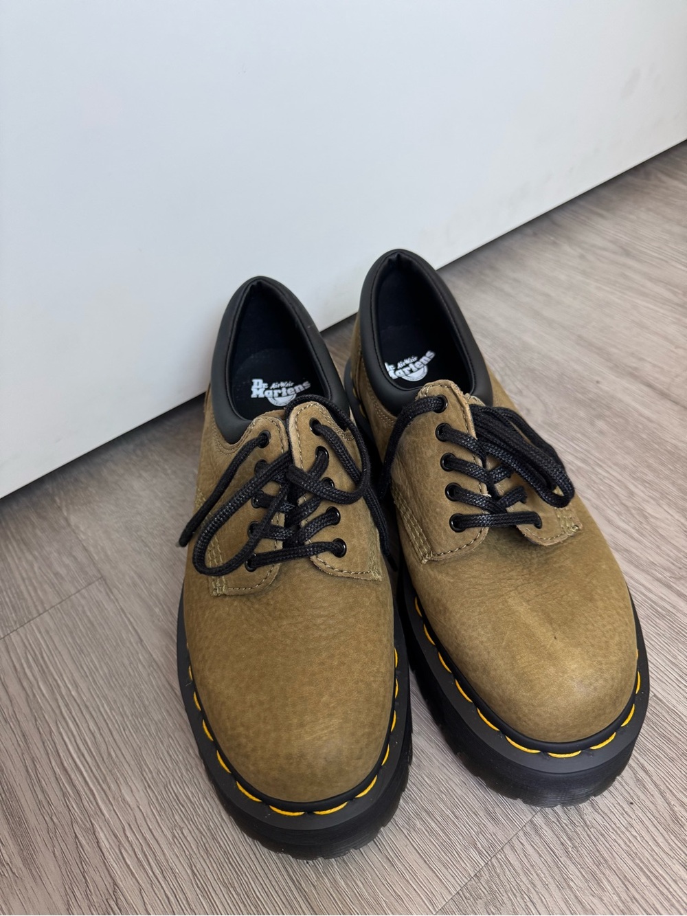 Dr. Martens Women’s Olive Green Suede Oxfords Platform